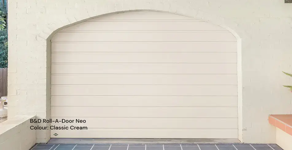 B&D Roll-A-Door Neo Garage Door in Classic Cream